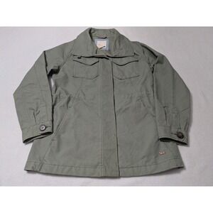 Levis Jacket Womens Small Olive Green Utility Military Pocket Utility Field Coat